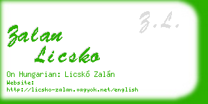 zalan licsko business card